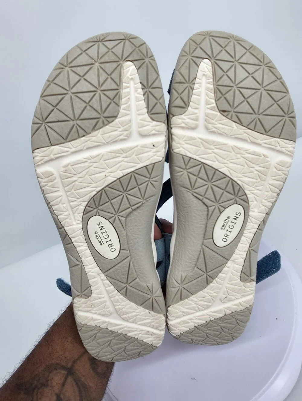 Earth Origins Sammie Teal Suede Strappy Comfort Sandals Women's 9 W Wide Shoes